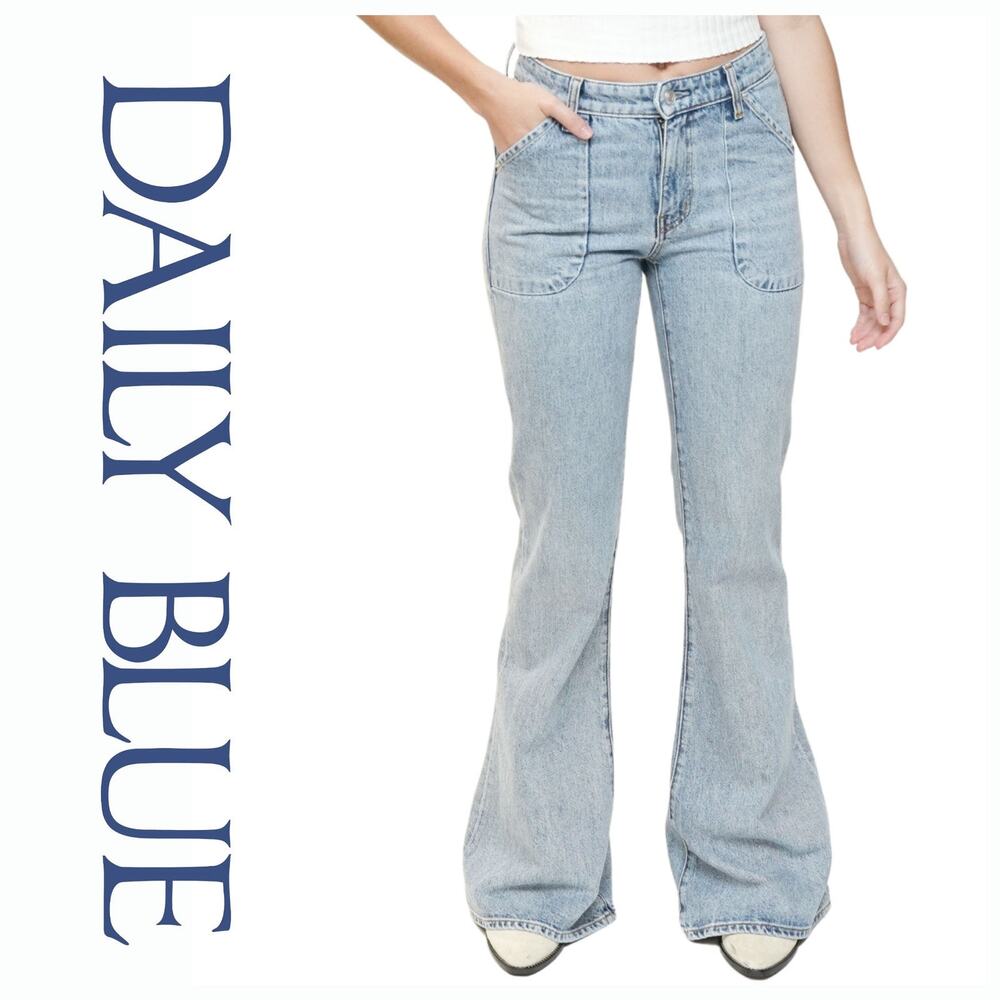 NWT Daily Blue Adriano Goldschmied Skye Bellbottom Flare Long Jeans Sz. 28x35